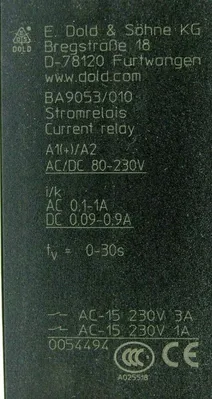 NEW DOLD & SOHNE BA9053/010 RELAY D-78120 0054494 BA9053010 AC0 1-1A/DC80-230V