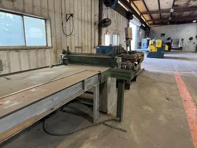 48” WIDE CUT-TO-LENGTH LINE: FAMCO SHEAR WITH FEED ROLL & AMS CONTROLS: STOCK #23384