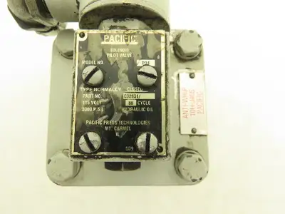 Pacific 10H-J40S Hydraulic Press Brake Anti-Whip Valve 3000psi P31 Solenoid 115V