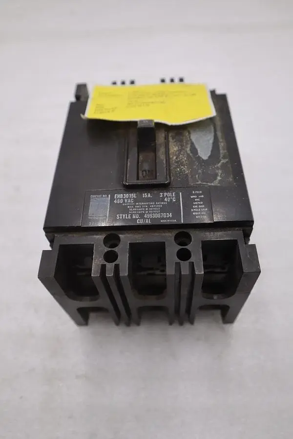 WESTINGHOUSE EHB3015L 3 POLE 15 AMP 15A  480V CIRCUIT BREAKER STK CC244