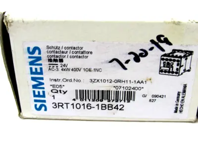 NEW SIEMENS 3RT1016-1BB42 CONTACTOR 3RT10161BB42