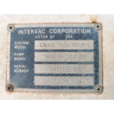 Used 7.5HP Intervac Industrial Vacuum Pump Package