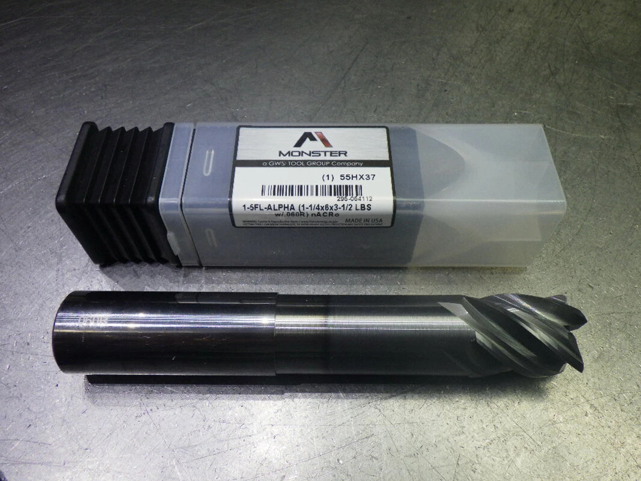 Monster 1" 5 Flute Carbide CR XL Endmill 1" Shank .06" R 295-054112 (LOC1927A)