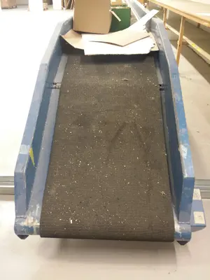 Flat Black Rubber Belt Conveyor 600mm wide x 7,600mm long