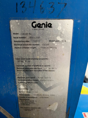 USED 2013 Genie Z40/23NRJ
