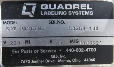 Used QUADREL ZDT PROLIN Labelers Illinois US | Aaron Equipment #87185