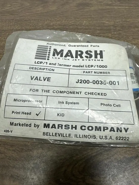 Used MARSH J200-0035-001 Pump & Valve Parts Ohio US | Surplus Asset Holdings #1241262