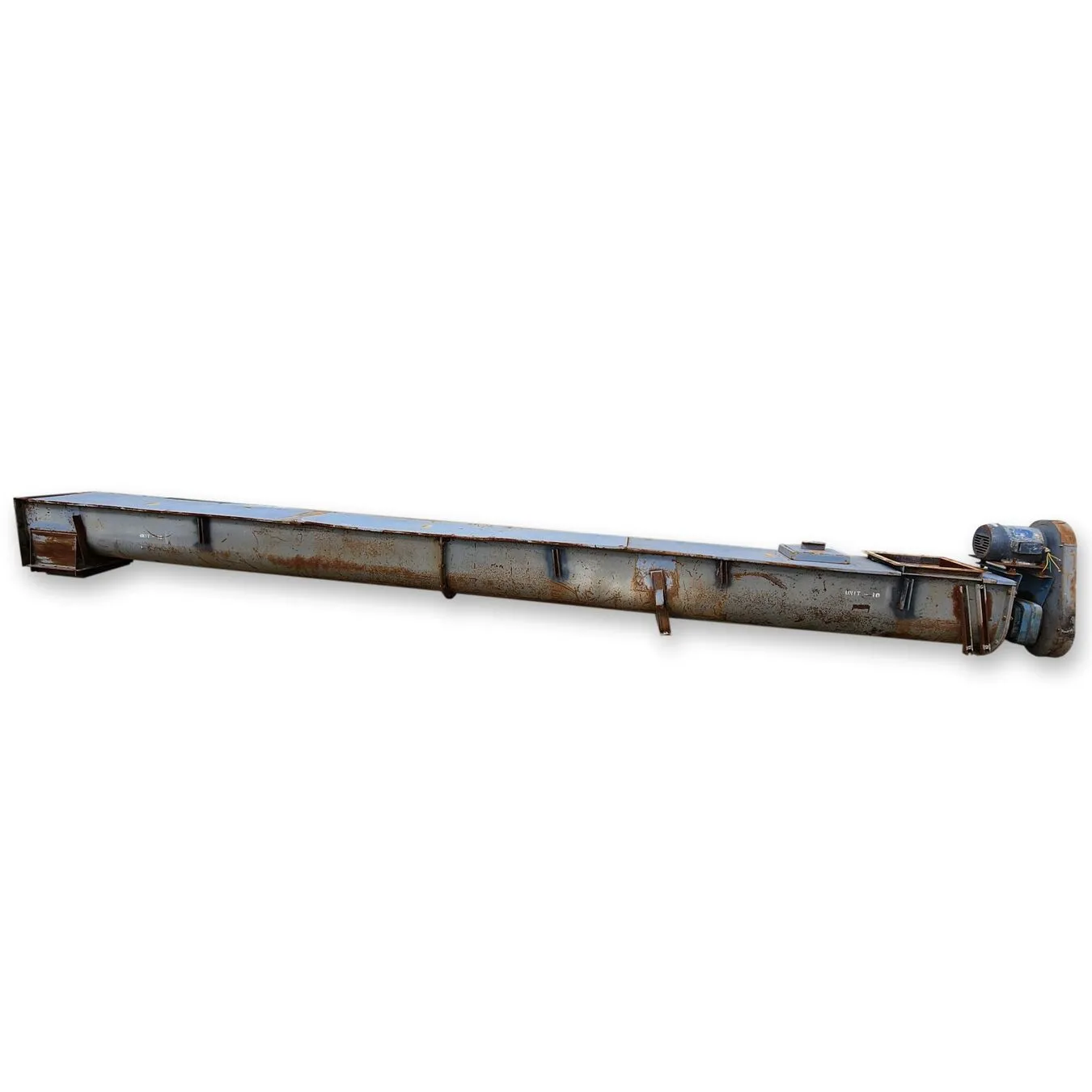 Used 5HP Mild Steel Incline Industrial Screw Auger Conveyor - 16" Dia. X 24'L