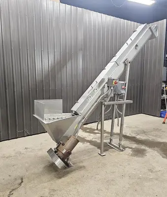 Used Rietz Screw Conveyor, 8.5” diameter x 132” long, 304 Stainless Steel