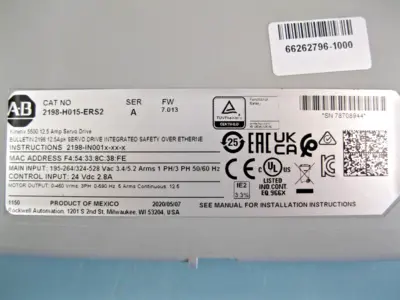 USED Allen Bradley 2198-H015-ERS2
