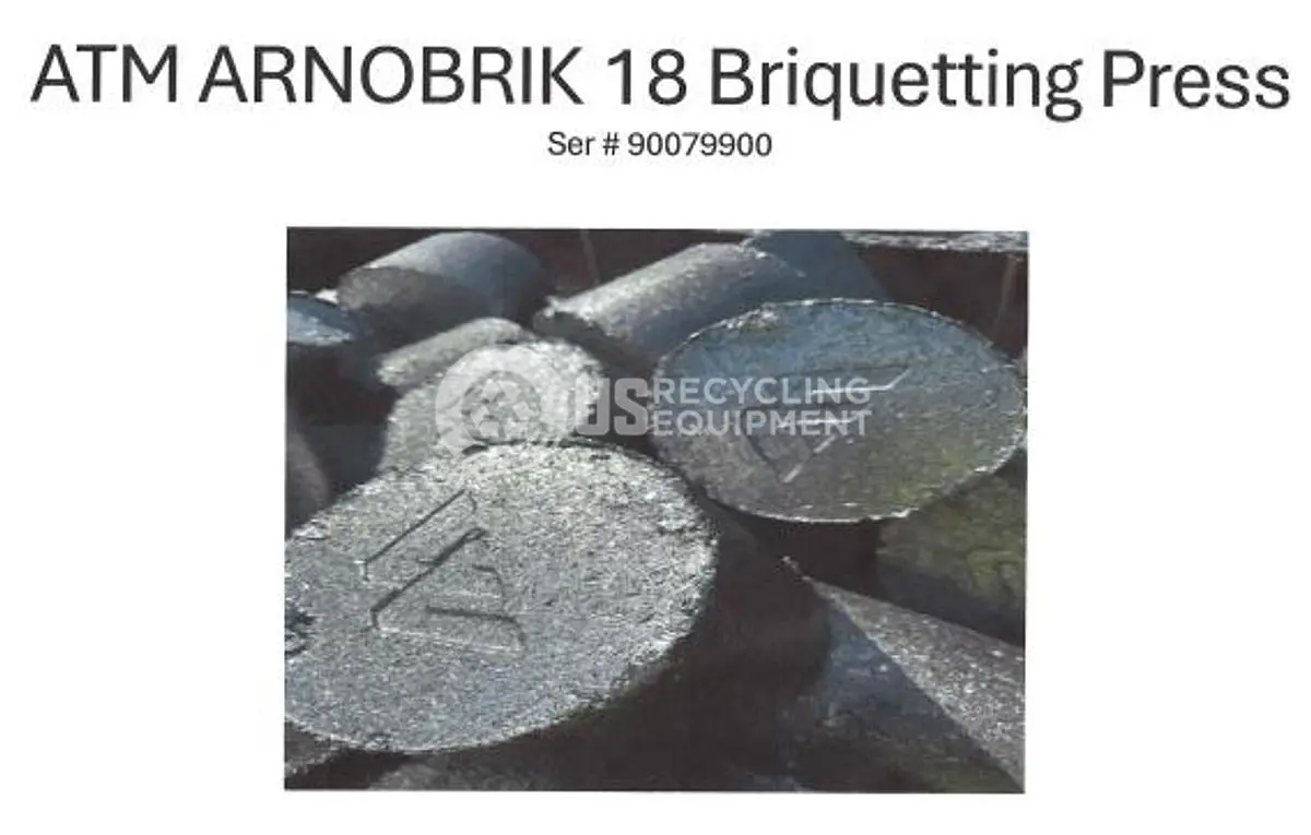 Used ATM RECYCLING SYSTEMS ARNOBRIK 18 BRIQUETTER SYSTEM Shredders California US | US Recycling Equipment #1271590