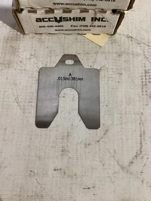 ACCUSHIM A.015 Stainless Slotted Shim Stock 2” x 2” x .015” -80pcs NIB