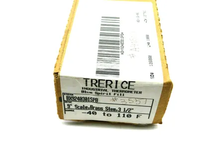 NEW TRERICE BX9240301SPB BLUE SPIRIT FILL THERMOMETER -40 TO 110F