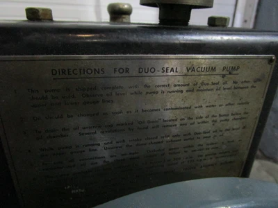 Welch Duo Seal Vacuum pump, 1/3 hp.
