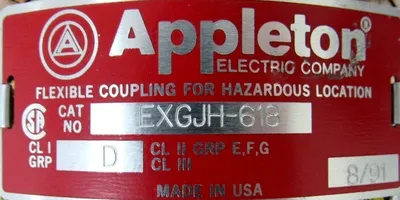 NEW APPLETON ELECTRIC EXGJH-618 FLEXIBLE COUPLING EXGJH618