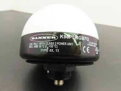 Banner K90PLRGB7Q LED RGB Indicator 7-Color K90 Pro Series 12-30VDC 5-Pin M12