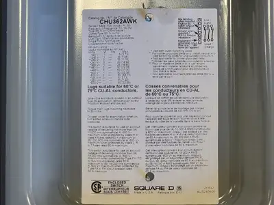 USED SQUARE D CHU362AWK