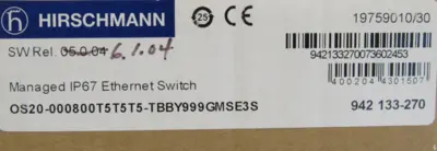 NEW HIRSCHMANN OCTOPUS OS20 ETHERNET SWITCH OS20-000800T5T5T5-TBBY999GMSE3S