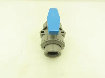Plast-o-matic MBV100EPT-CP True Blue 1" NPT Threaded True Union Ball Valve EPDM