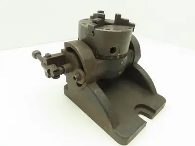 Buck Forkardt Milling 3 Jaw Lathe Chuck 4” OD 1" ID Collet Indexing Angle Plate