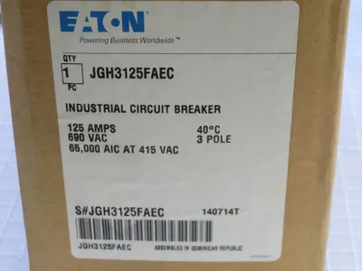 New | in-Stock EATON JGH3125FAEC Circuit Breakers Texas US | Aucto #1308414