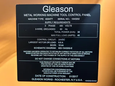 Used 2017 GLEASON 600HTT Gear Testers Michigan US | Gibbs Machinery Company, Inc. #1147028
