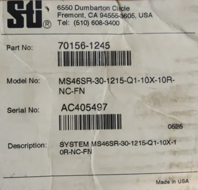 NEW STI 70156-1245 LIGHT CURTAIN SET MS46SR-30-1215-Q1-10X-10R-NC-FN 701561245