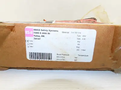 BS&S 8" AV Rupture Disc 316SS 4.0PSDI Min 6.5PSID Max 500°F Lot of 2