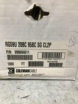 Coleman Cable RG59 20BC 95BC SG CL2P Class 2 Power-Limited Circuit Cable 900ft
