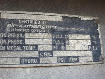 Used 1997 AIR-X-CHANGER 93 AH AIR COOLER Aftercoolers Pennsylvania US | East West Machinery & Drilling #1415656