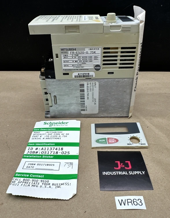Used Mitsubishi Electric FR-E520-0.75K AC Drive Control Module Indiana US | J&J Industrial Supply #518659