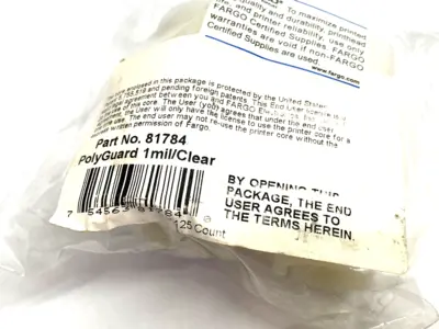 New | in-Stock Fargo PolyGuard 1.0 Overlaminate- Clear 125 COUNT Blank Label Michigan US | Maverick Industrial Sales #1496114