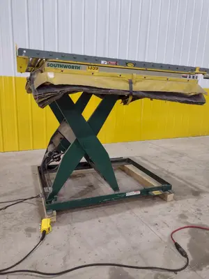 3500 LB X 60" X 48" SOUTHWORTH MODEL #LS4-36 HYDRAULIC SCISSOR LIFT TABLE, 110V SINGLE PHASE: STOCK #20928