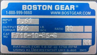 NEW BOSTON GEAR F718-10-B5-G GEAR REDUCER 10:1 F71810B5G