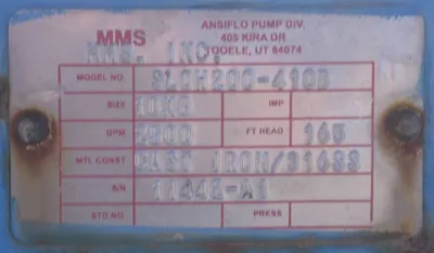 USED ANSIFLO SLOW200-410B