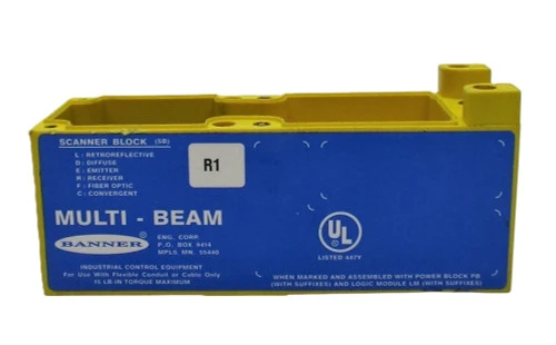 Banner SBR1 17628 MULTI-BEAM 3/4-Wire Scanner Block, Receiver [New]