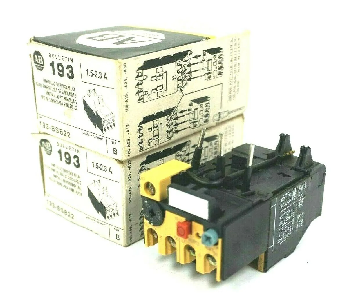2 NEW ALLEN BRADLEY 193-BSB22 OVERLOAD RELAYS 193BSB22