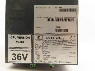 JOVYATLAS JTP 1500 CPU UPS System Device 120V 1.5kVA 1PH