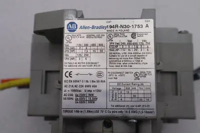 194R-N30-1753 Allen Bradley Disconnect Switch Stock K-633A