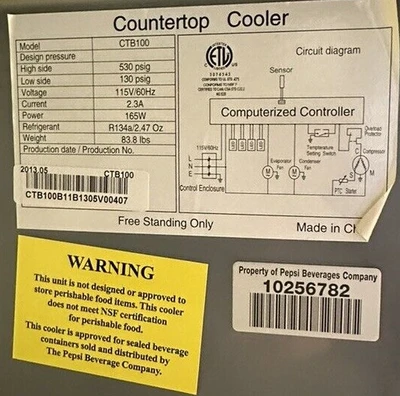 174-0066 AHT Cool Point CTB100 Self Contained Countertop Cooler