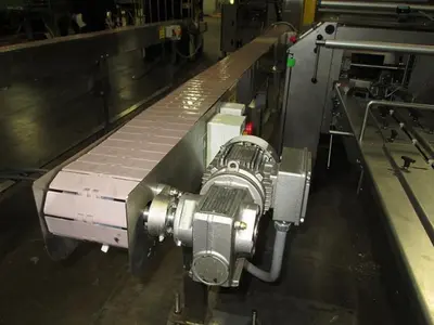 Hanover 6" wide x 14-ft Long Stainless Steel Flat Top Chain Conveyor