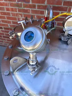 USED PRECISION STAINLESS 400 LITER STAINLESS STEEL JACKETED REACTOR W/ AGITATOR