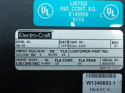 Used ELECTROCRAFT 91011303 Servo Drives Ohio US | HGR 24 #884102
