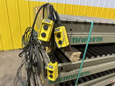 3800 LBS X 60" X 42" SOUTHWORTH HYDRAULIC SCISSOR LIFT TABLE WITH ROLLER CONVEYOR TOP, 110 VOLT: STOCK #20890