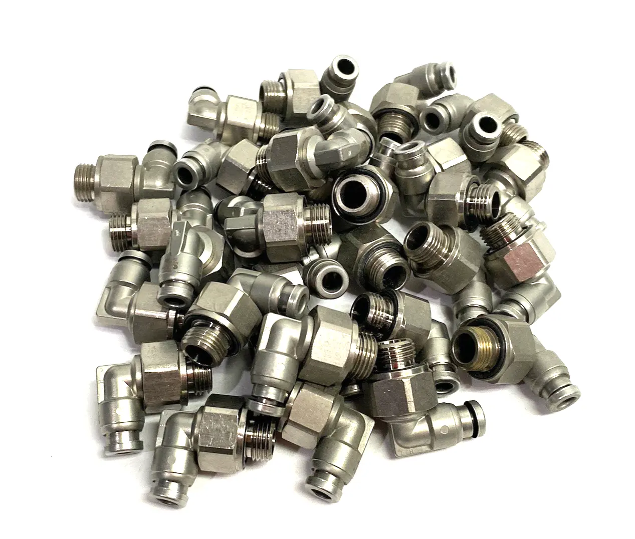 USED SMC METAL MALE ELBOW SWIVEL FITTING 10MM OD TUBE