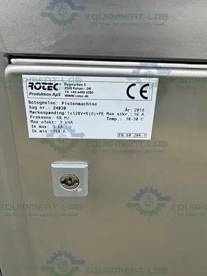 USED ROTEC PISTONMACHINE FOR VIAL CAPS / STOPPERS W/ VIBRATORY FEEDER BOWL