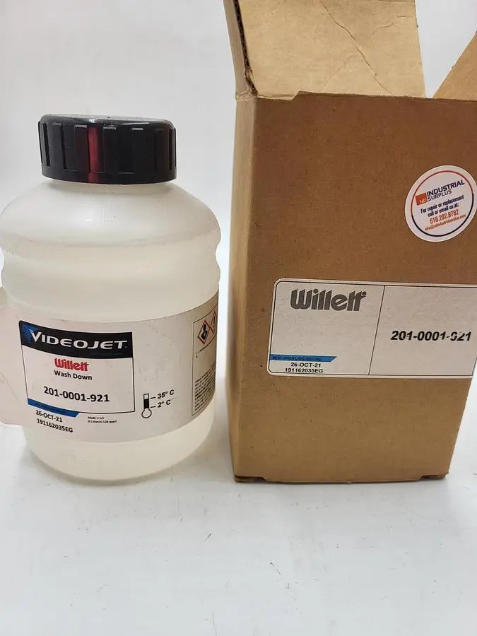 New | in-Stock WILLETT VIDEOJET 201-0001-921 WILLETT WASH SOLVENT 500ML **SEALED NEW** Ink Jet Coders & Printers | ND Industrial Surplus #1216841