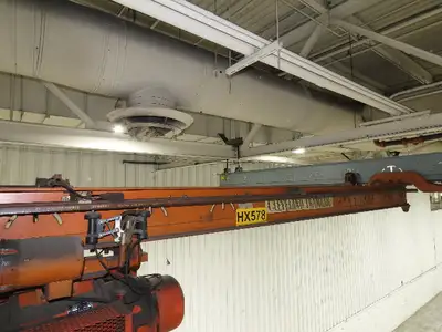 Cleveland Tramrail P&H 1 Ton Single Girder Underhung Bridge Crane 17' Span