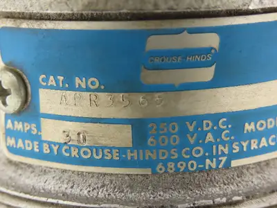 Crouse Hinds APR-3565 Electrical Plug 2PH Male 30A 600VAC 250VDC Haz Location