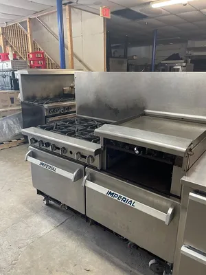 75-0276 Imperial IR-6-RG24 Gas 6 Burner Range 24'' Raised Griddle w/ Broiler